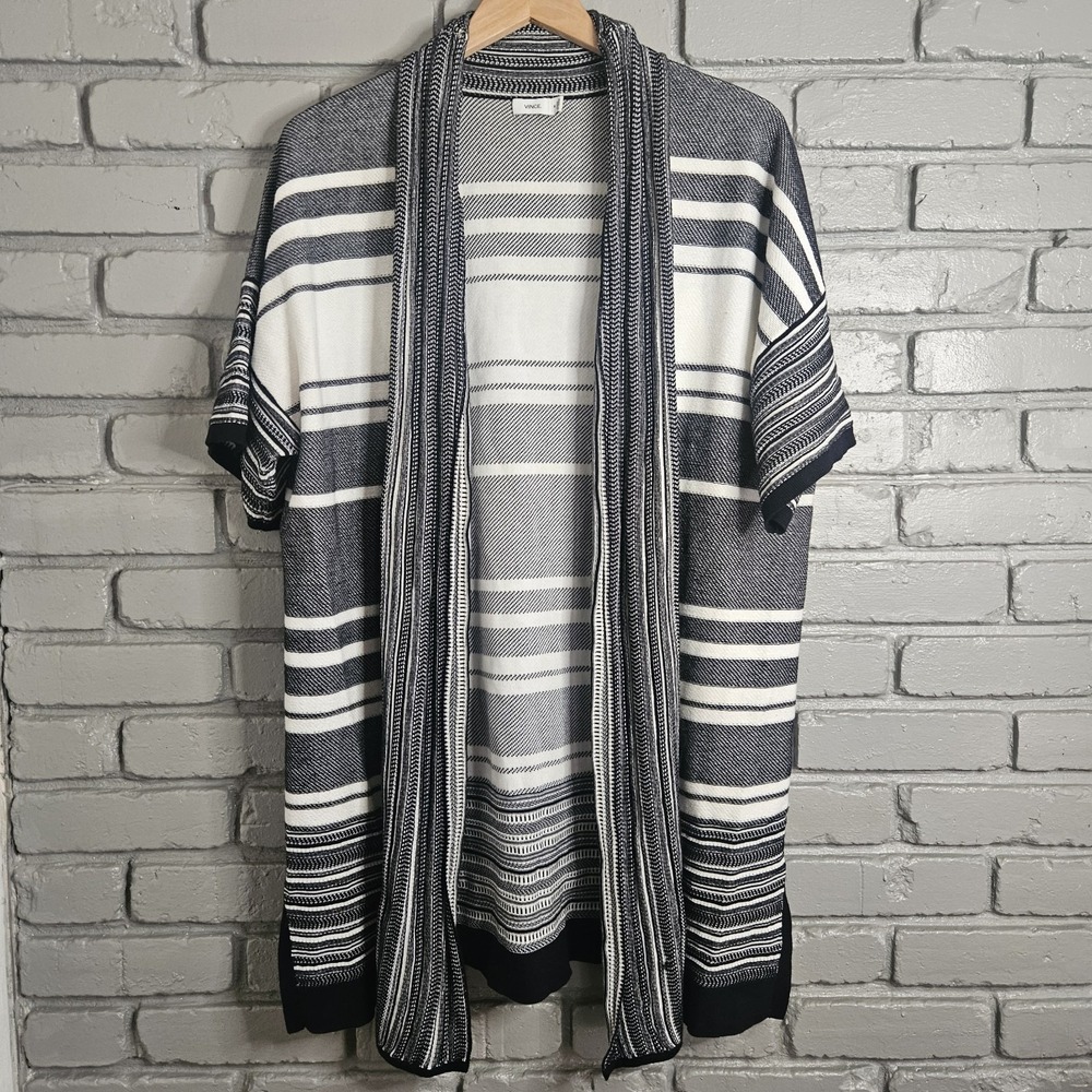 Vince. Womens Cardigan Medium Sweater Knit Open Front‎ Stripe